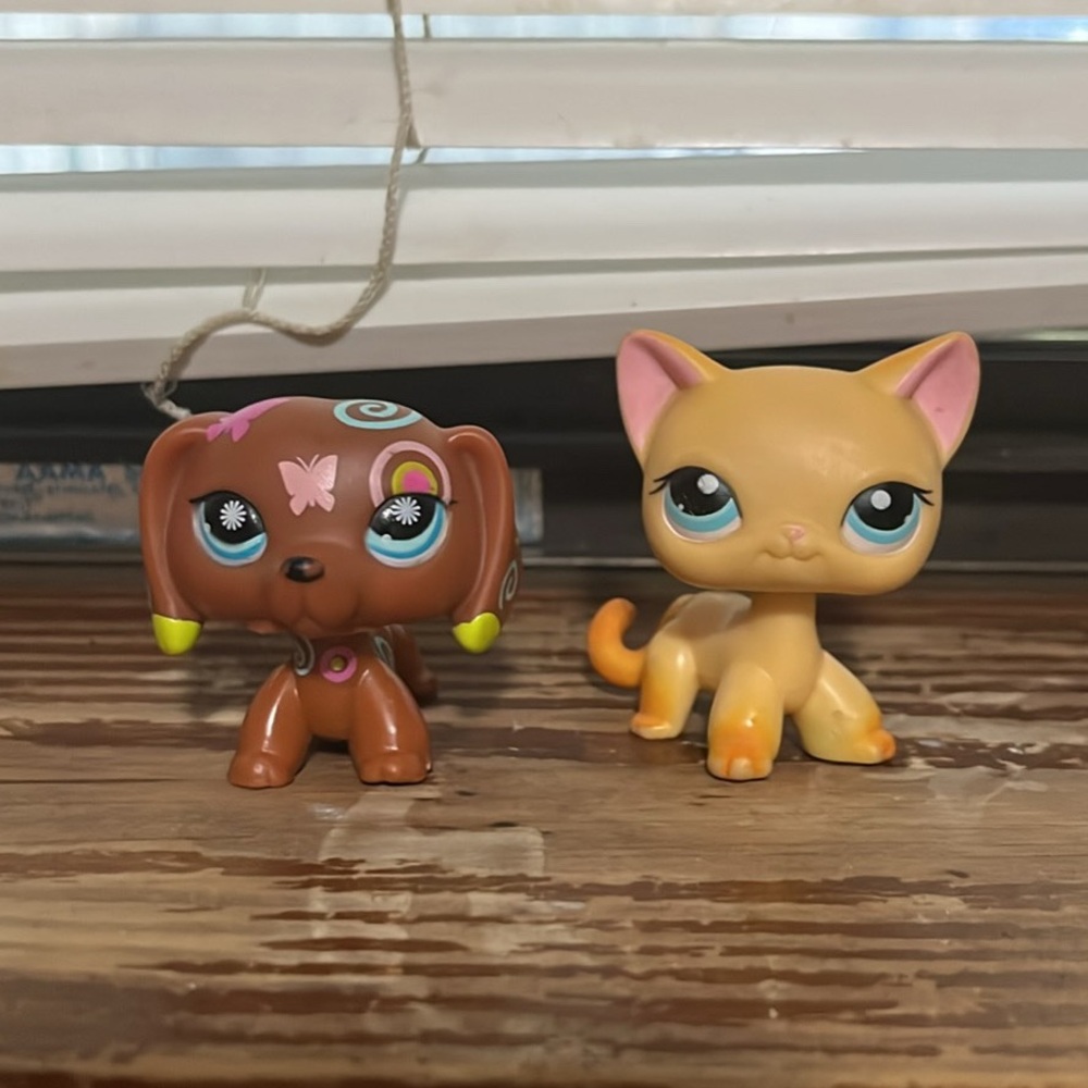 Authentic Littlest Pet Shop short hair #339 and dog #1010